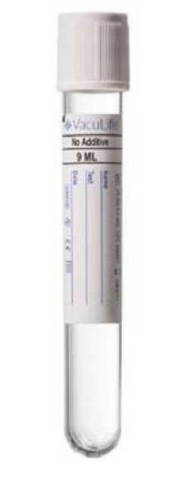 ВакуЛайф Одноразові вакуумні пробірки, без добавки, 16×100 мм (mm), 9мл (ml)